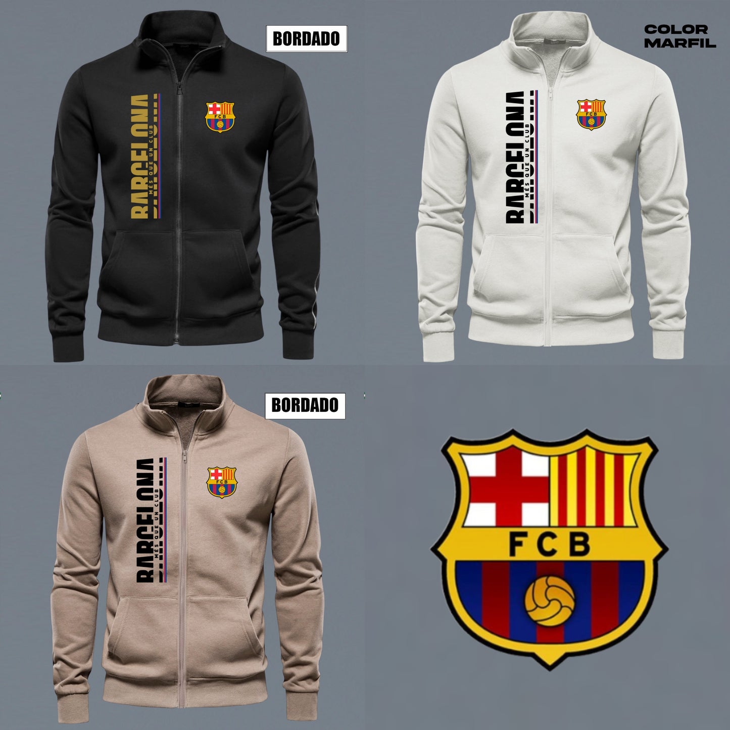 BUZO CUELLO ALTO BARCELONA BORDADO